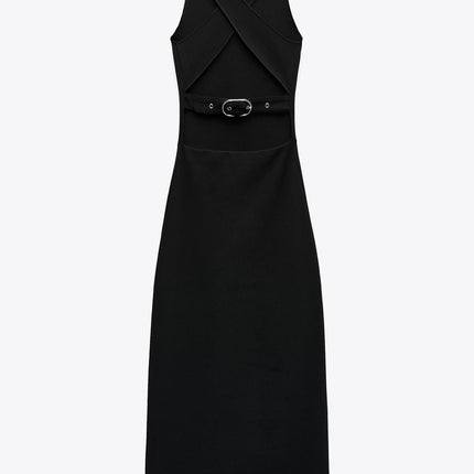 Stretch Contouring Dress with Buckle - Zara