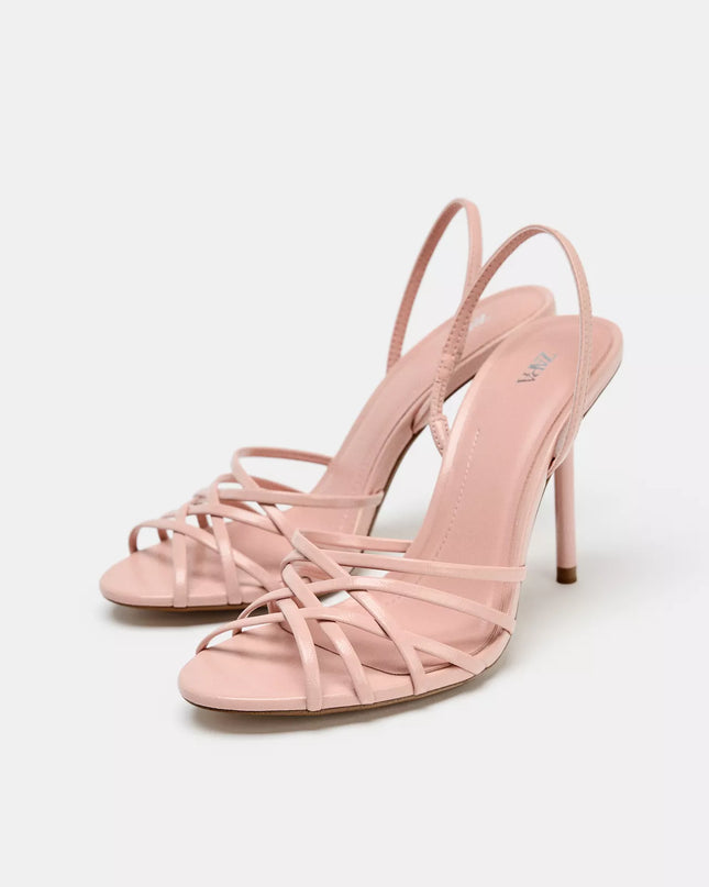 𝐙𝐀𝐑𝐀 - Sandália com tiras rosa