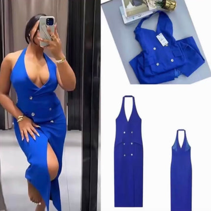 𝐙𝐀𝐑𝐀 -  Vestido Midi Tubo Cruzado