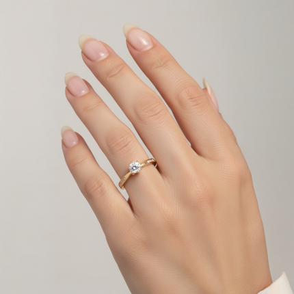 Delicate ring with cubic zirconia.