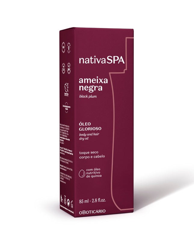 Óleo Glorioso para Corpo e Cabelo Nativa SPA Ameixa Negra, 85ml