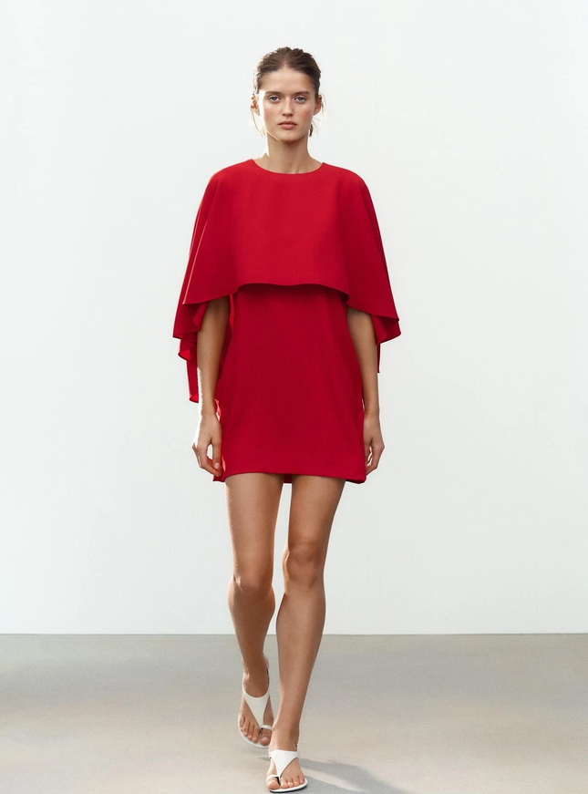 ZARA - SHORT DRESS WITH CAPE ZW COLLECTION