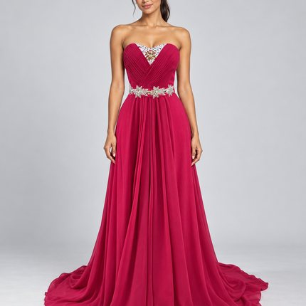 Vestido de gala com Strauss