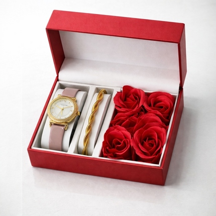Relojo Elegante - Relógio, Pulseira e Rosas