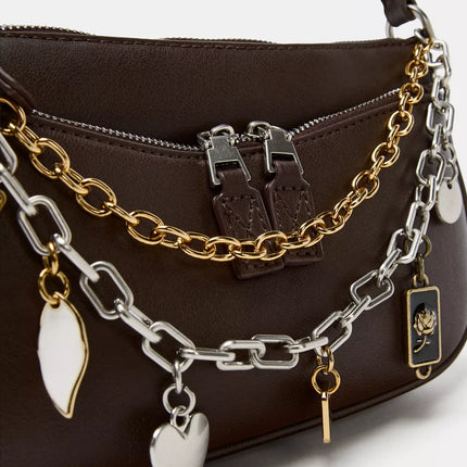 𝐙𝐀𝐑𝐀 - Bolsa mini com detalhe charme