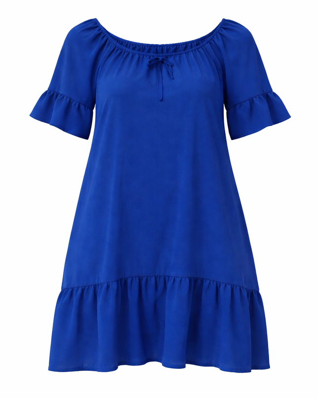 Plus Size Royal Blue Off Shoulder Dress