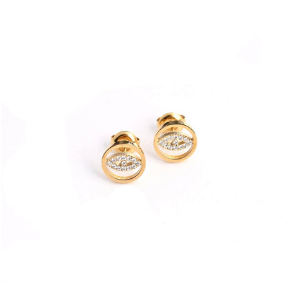 GB round steel eye earrings