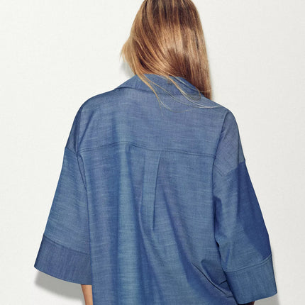ZARA - Zara set consisting of a kimono shirt and loose-fitting pants with floral details.
