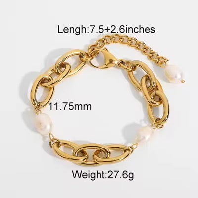 Tahlia Bracelet in Gold and Pearl