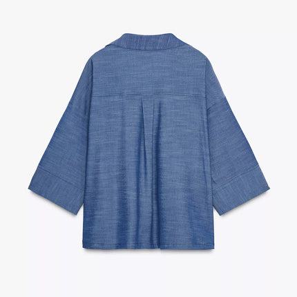 ZARA - Zara set consisting of a kimono shirt and loose-fitting pants with floral details.