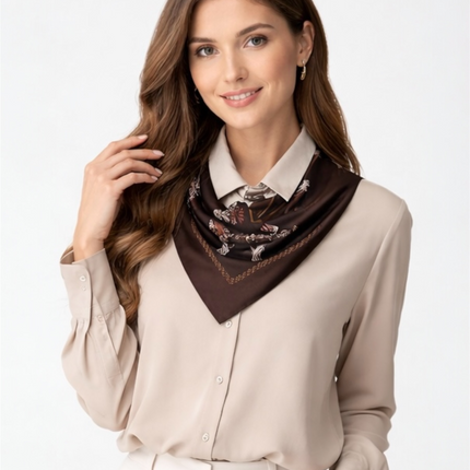 Camisa acompanha com lenço estampado clássica