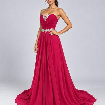 Vestido de gala com Strauss