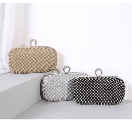 Carteira Clutch Metalizada com Cristais