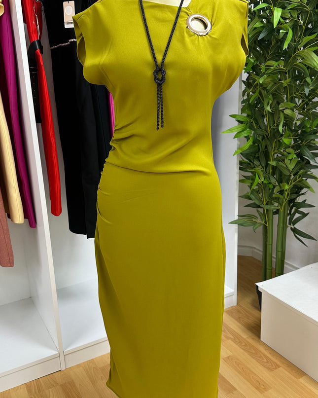 Vestido Verde Tomara que Caia com Argolas Decorativas - Made in Italy