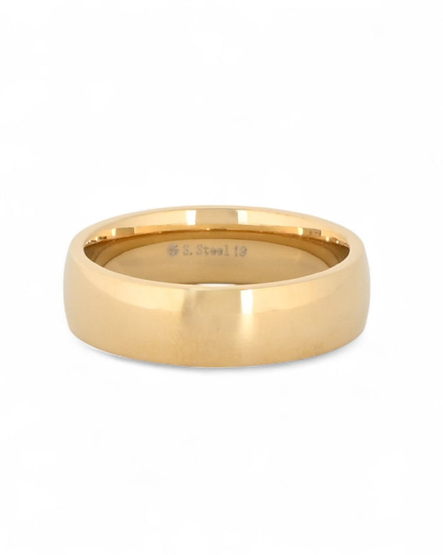 Aliança Grossa 6mm Aço Inoxidável Dourado - GB Bijoux - Masculina - Ref. R025