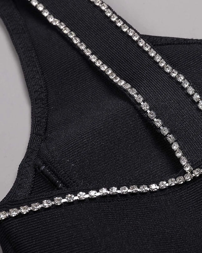 Vestido longo preto com fenda