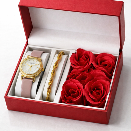 Relojo Elegante - Relógio, Pulseira e Rosas