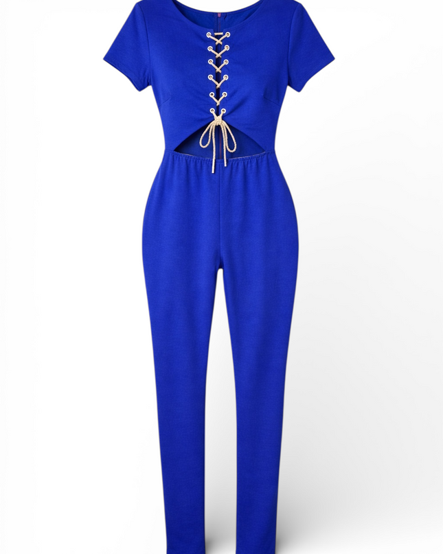 Royal Blue Jumpsuit with Drawstring