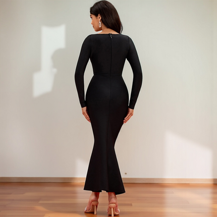 Vestido midi Isa - preto