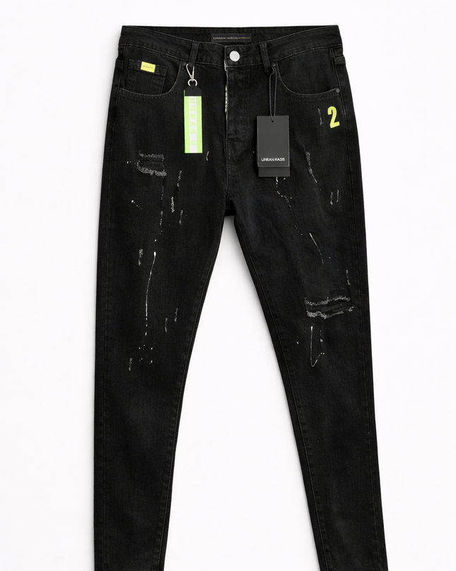 Calça Jeans Masculina Preta Rasgada