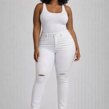 Plus Size Glossy Jeans
