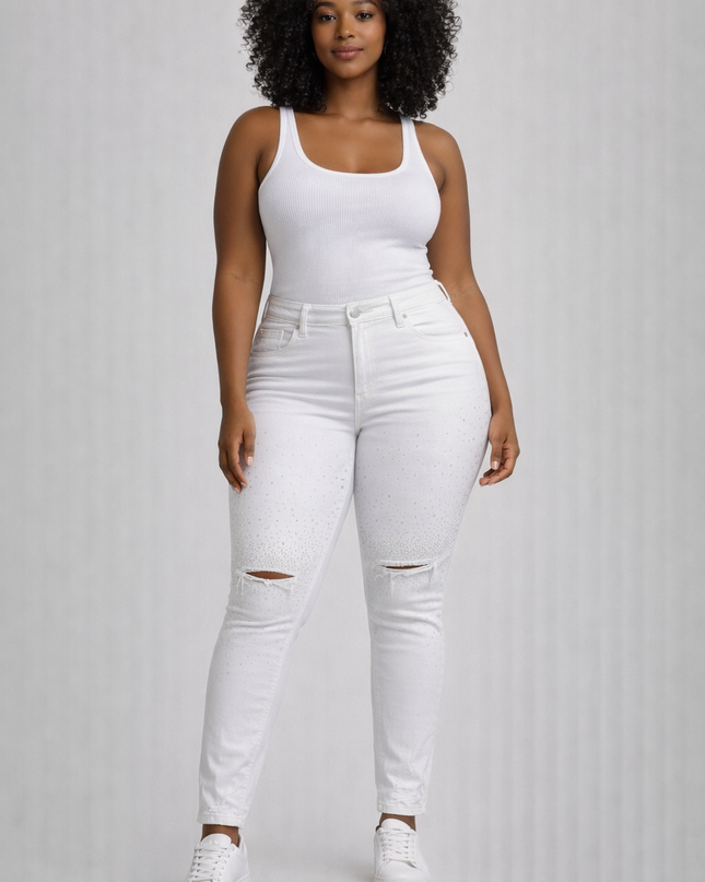 Plus Size Glossy Jeans