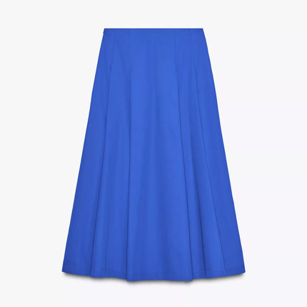 𝐙𝐀𝐑𝐀 -  Saia Midi com pregas Azul