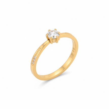 Delicate ring with cubic zirconia.
