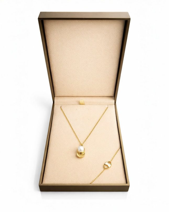 Conjunto Colar e Pulseira Aço Inoxidável GB Portugal