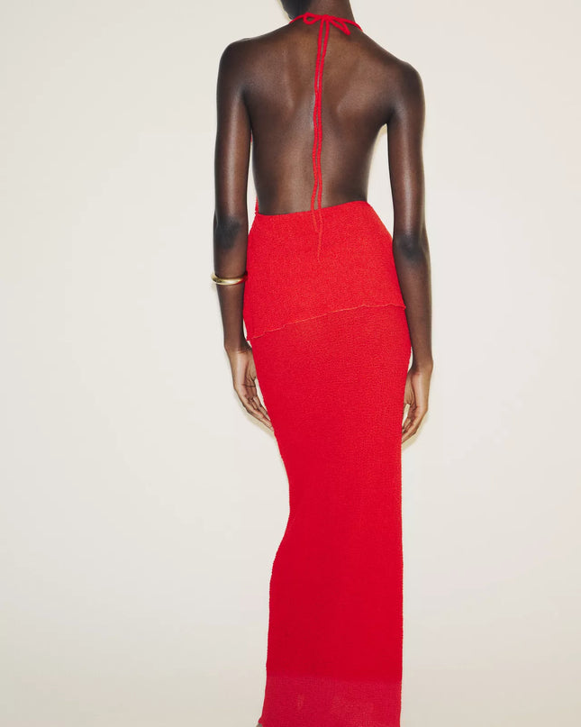 ZARA - Multi-position top and textured maxi skirt set