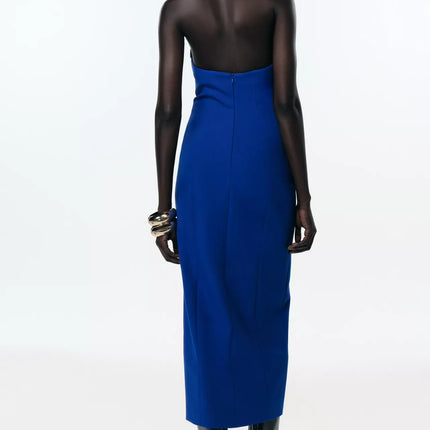 𝐙𝐀𝐑𝐀 -  Vestido Midi Tubo Cruzado