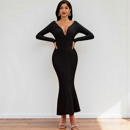 Vestido midi Isa - preto