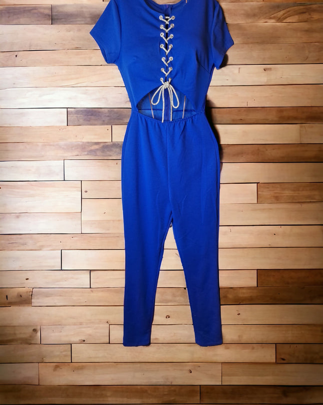 Royal Blue Jumpsuit with Drawstring