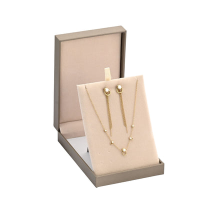 Conjunto em Aço com Pérolas