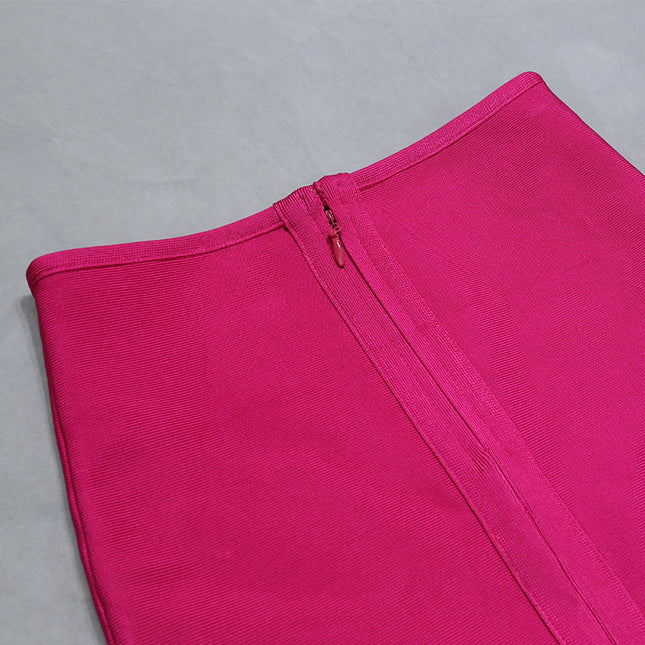 Saia midi com zíper elegante