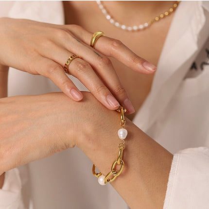 Pulseira Pearl Reverie, aço Inoxidável