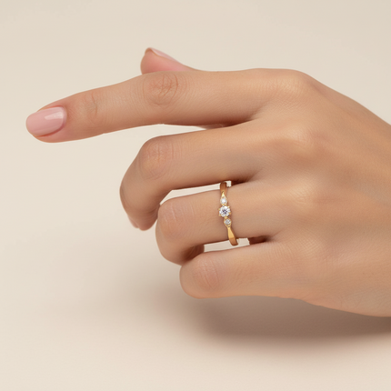 Anel para noivado Delicate e Glamour com Zircônias Brilhantes
