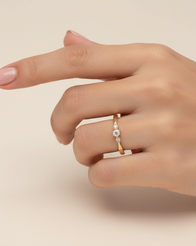 Anel para noivado Delicate e Glamour com Zircônias Brilhantes