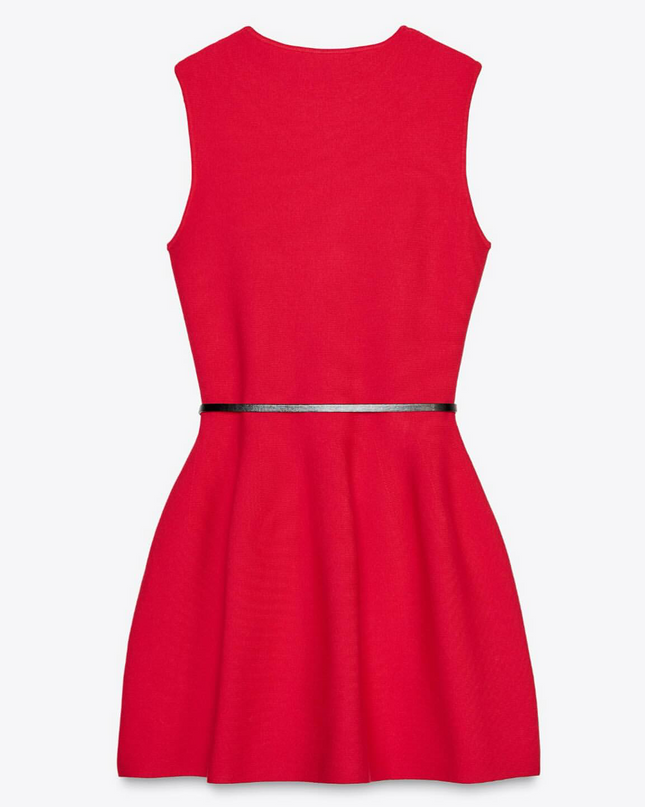 𝐙𝐀𝐑𝐀 - Vestido mini de malha com cinto