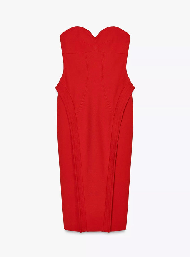 Zara - Midi Dress with Sweetheart Neckline