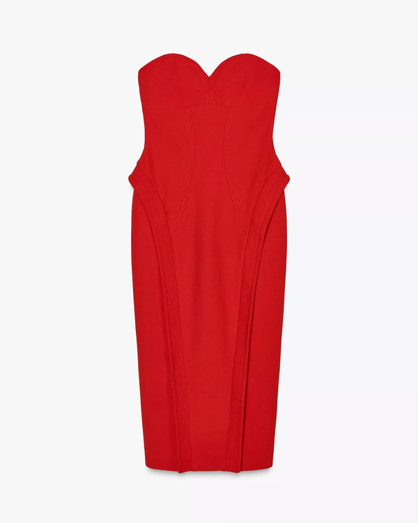 Vestido midi com decote Coração