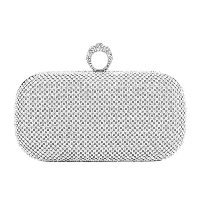 Carteira Clutch Metalizada com Cristais