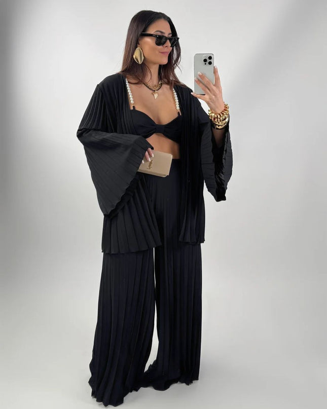 Conjunto de 3 Pcs Plisado