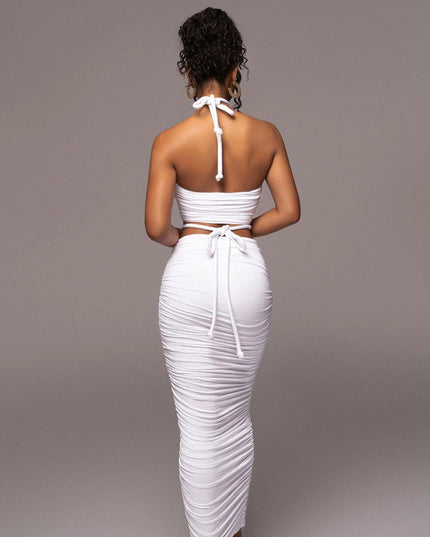 Conjunto longo Bandage com decote halter