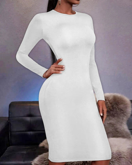 Vestido justo de mangas compridas