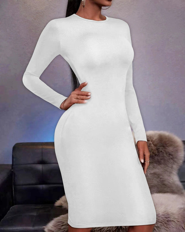 Vestido justo de mangas compridas