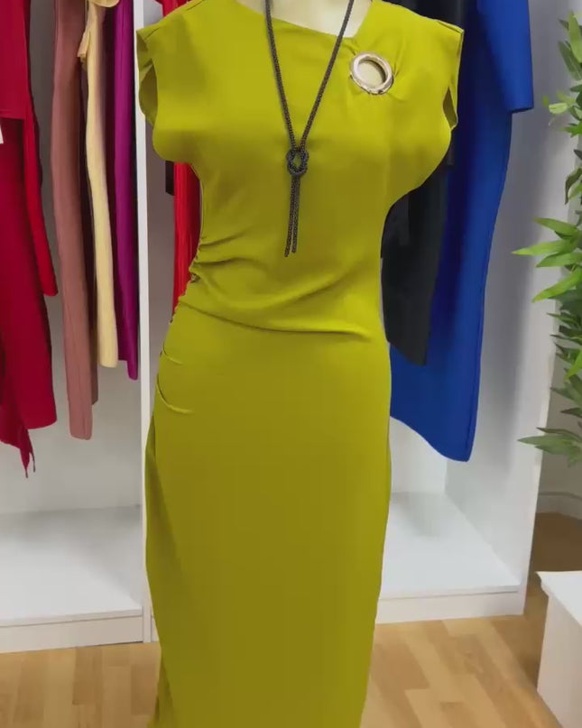 Vestido Verde Tomara que Caia com Argolas Decorativas - Made in Italy
