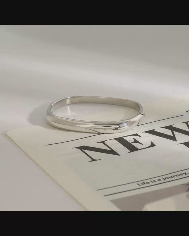 Elegant, minimalist stainless steel bracelet.