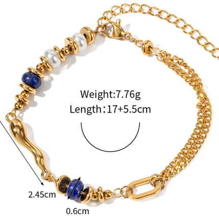 Pulseira Betty com Contas Douradas