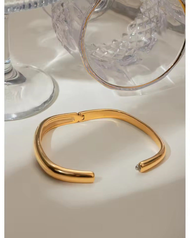Elegant, minimalist stainless steel bracelet.